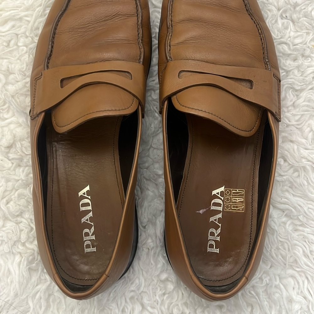Prada Men's Brown Leather Loafers size 10.5 - Picture 5 of 12